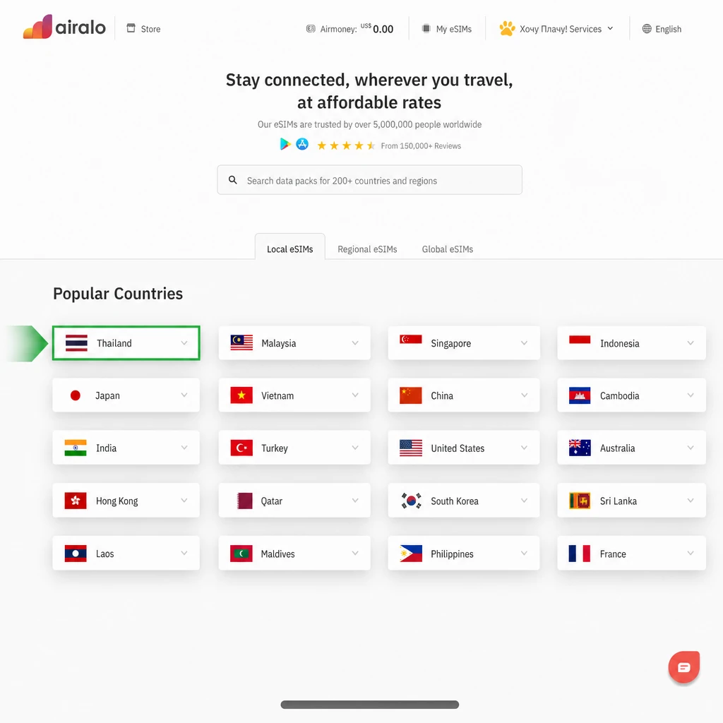 Сервис Airalo для покупки eSIM за рубежом — оплата картой Хочу Плачу!