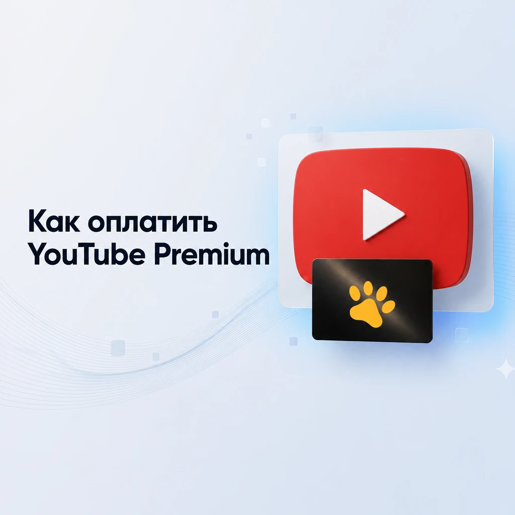 Логотип YouTube Premium — оплата подписки виртуальной картой Хочу Плачу!