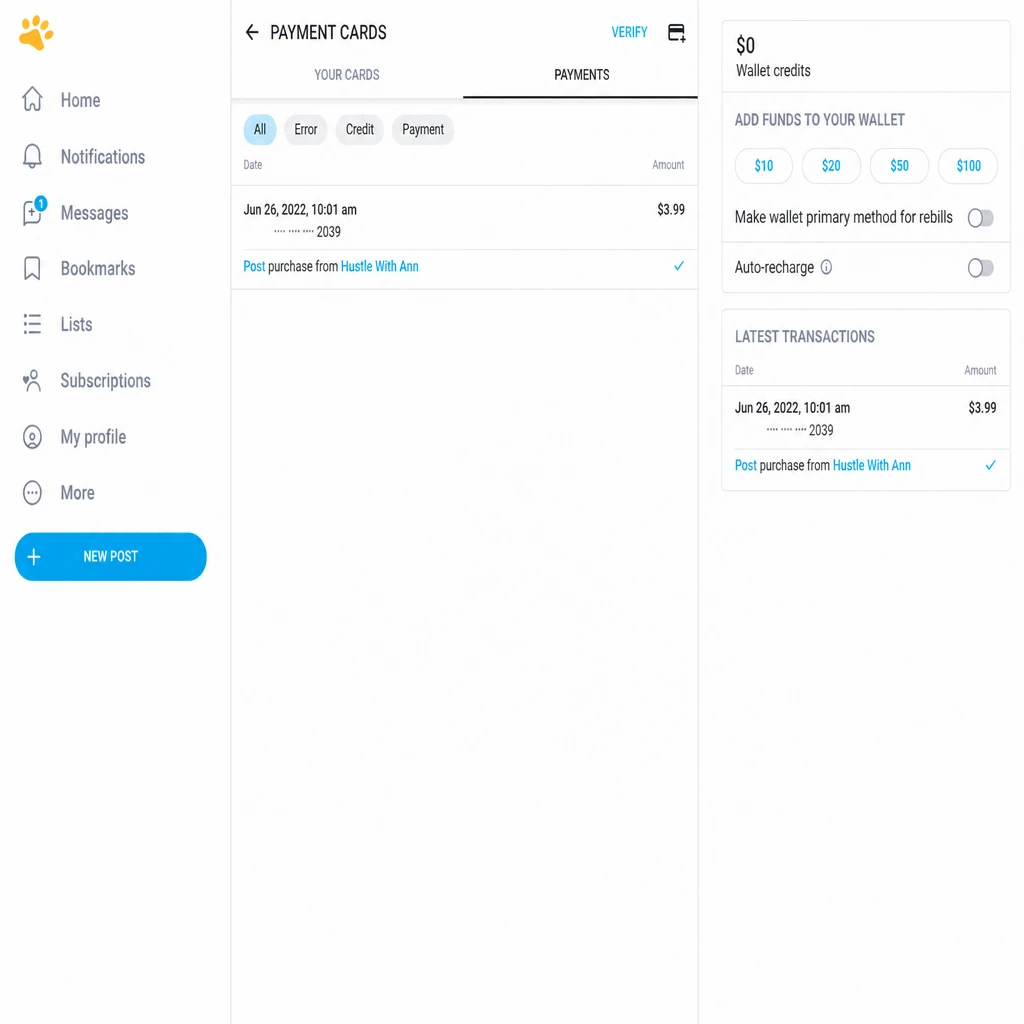 Успешная транзакция OnlyFans — списание 3,99$