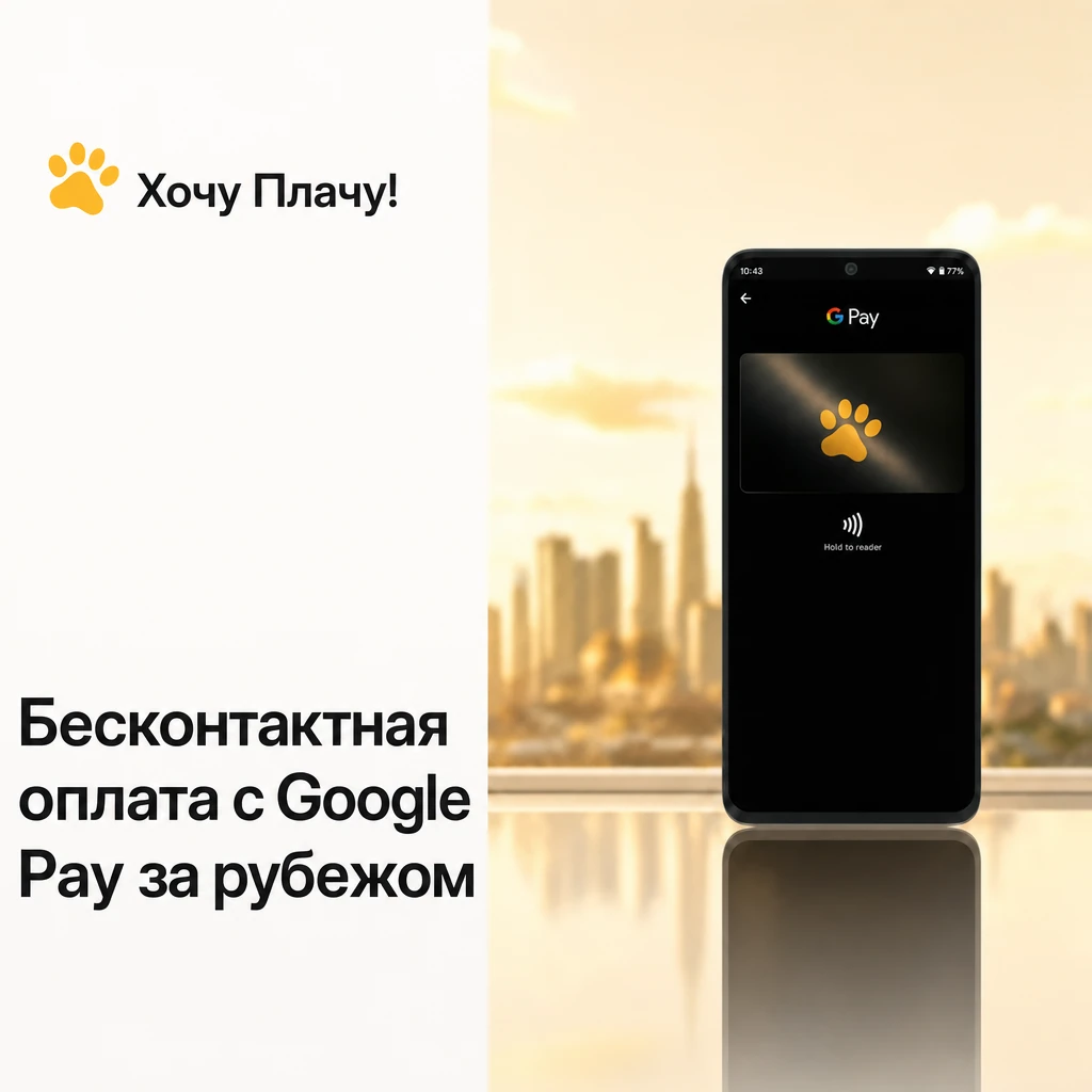 Google Pay — бесконтактная оплата с виртуальной картой Хочу Плачу! за границей