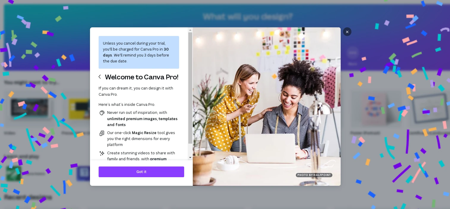 Подписка Canva Pro активирована после привязки карты Хочу Плачу!