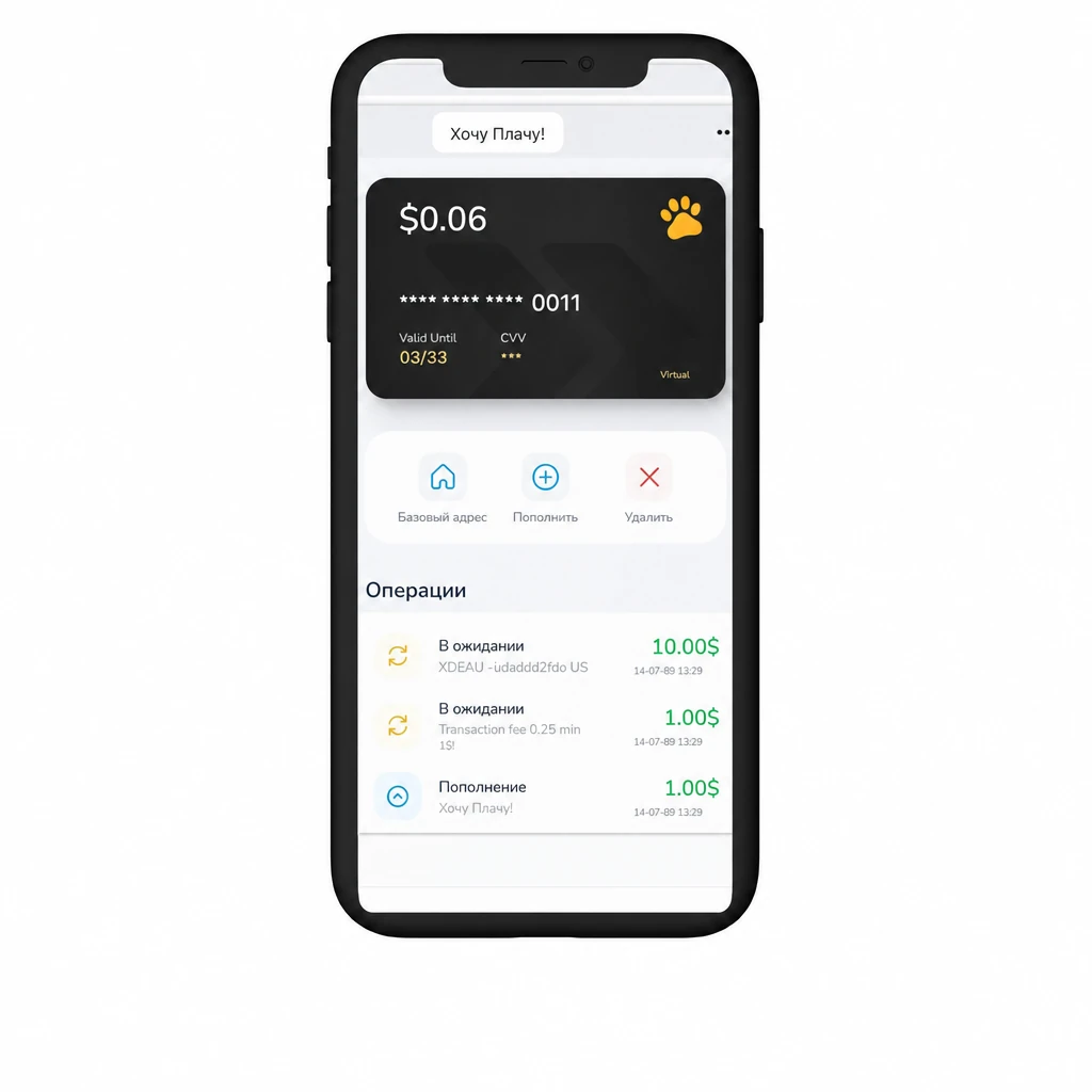 Карта Хочу Плачу! в Telegram Mini App — управление и транзакции
