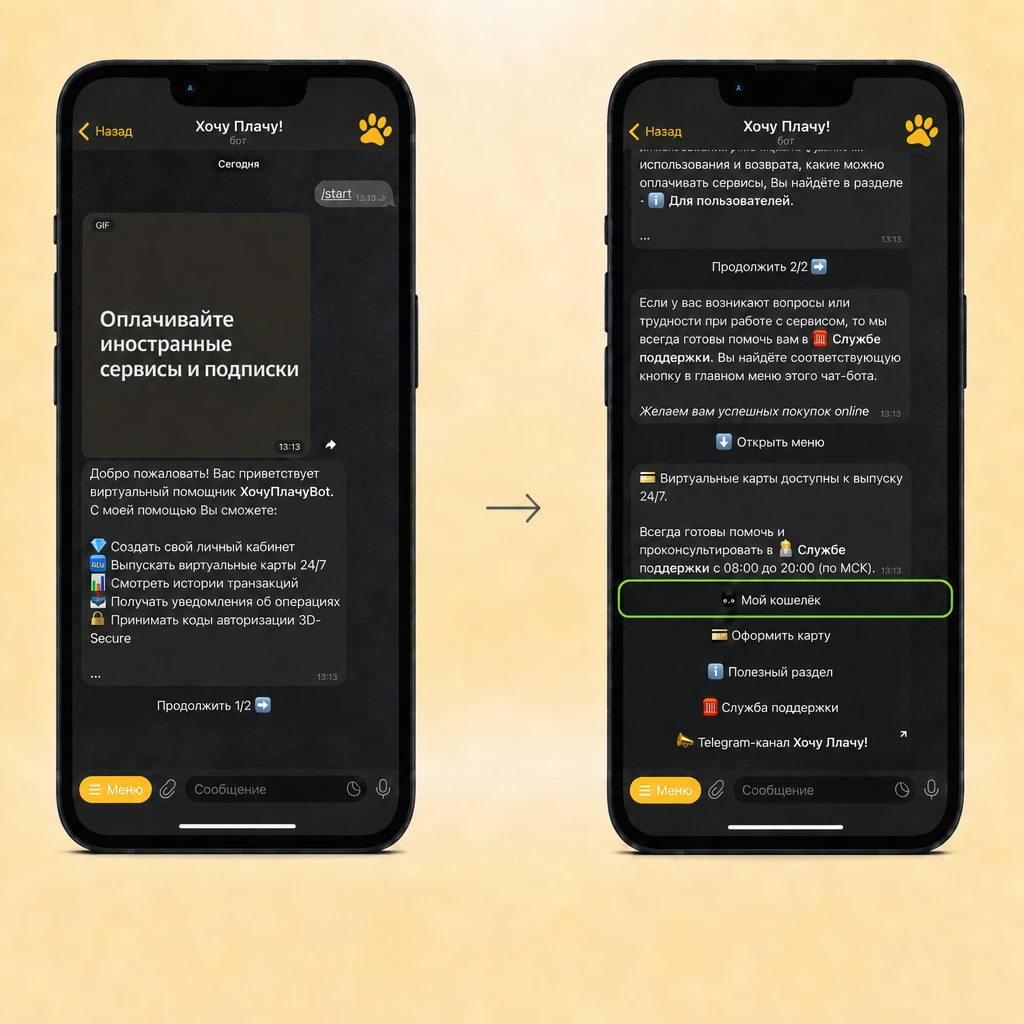 Мини-приложение Хочу Плачу! в Telegram — экран входа